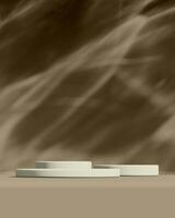 Chic Round Podium for Elegant Product Showcasing Against Brown Backdrop photo