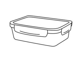Container for food editable stroke. outline icon isolated on white background. vector
