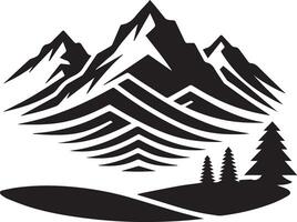 Mountain landscape with trees and mountains vector