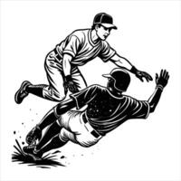 Baseball Player Sliding into SVG vector