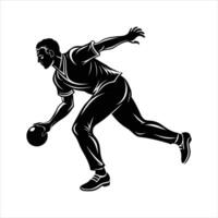 Bowling Player Silhouette Bowler vector