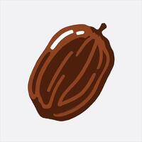 Close Up Of A Stylized Cartoonish Brown Date vector