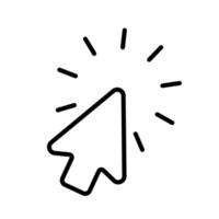 click on the arrow symbol on a white background with diverging rays vector