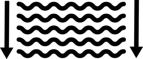 Water depth icon. Deep sign. Water depth with arrows symbol. flat style. vector