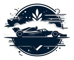 A racing car on a white background with a black background vector