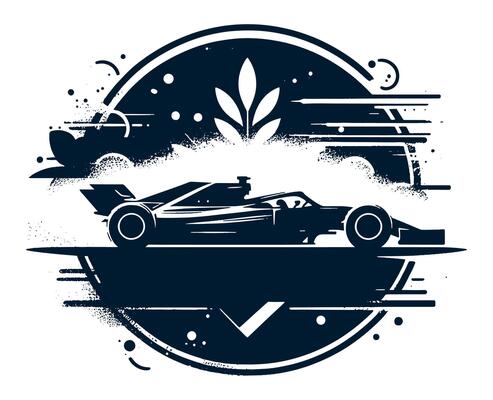 A racing car on a white background with a black background