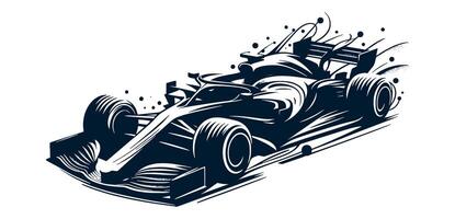 A racing car with a black and white design vector