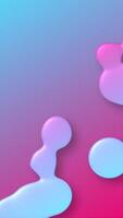 Vibrant and dynamic abstract liquid background with fluid morphing glossy blob shapes and a smooth gradient of pink and blue. Fresh energetic playful vertical background for social media and branding. video