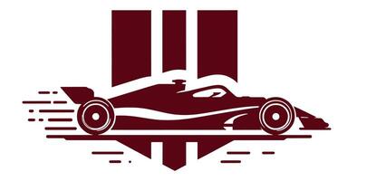A racing car logo with a red stripe vector