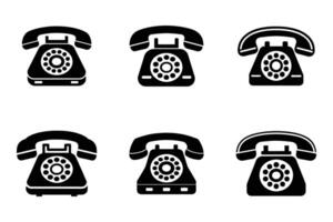 Cellphone silhouette icon set in outline vector