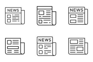 Breaking news outline silhouette icon bundle vector
