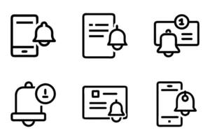 Silhouette notification bell icon set for design vector
