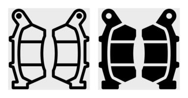 Flat icon of disc brake pads, a key component in modern motorcycle braking systems. The design features a detailed yet straightforward outline, perfect for mechanic shops and infographics. vector