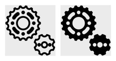 Detailed icon of interlocking cogwheels, representing mechanical movement and precision. Suitable for engineering, industrial, or automotive-themed projects, including branding and web design. vector