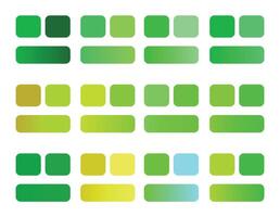 A set of green squares with different colors vector