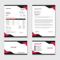 A business card with red and black design vector