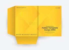 A yellow folder with a foldable cover vector