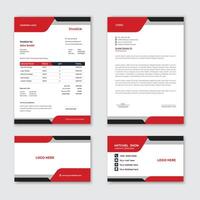 A business card template with red and black colors vector