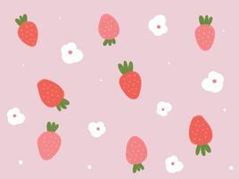 strawberry seamless pattern vector