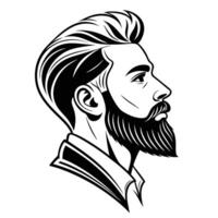 A man with a beard and a mustache in a black and white drawing vector