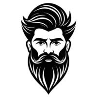 A man with a beard and mustache on his face vector