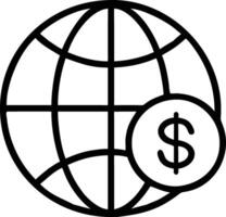 Dollar globe icon vector