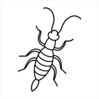 Minimalist Earwig Line Art vector