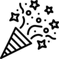 Hand Drawn Birthday Party Elements Including Party Hat, Noise Maker, And Confetti Popper. Simple Line Art. vector