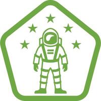 Minimalistic Astronaut green color A Captivating Graphic Artwork for Your Creative Projects vector