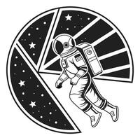 Astronaut Glyph A Captivating Graphic Artwork for Your Creative Projects. vector