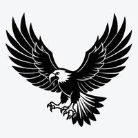 The eagle, predatory bird, flies with outstretched wings. Figure isolated on a white background. vector