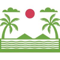 Bright and tropical palm tree , ideal for summer holiday designs and beach-themed projects. vector