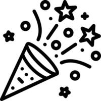 Hand Drawn Birthday Party Elements Including Party Hat, Noise Maker, And Confetti Popper. vector