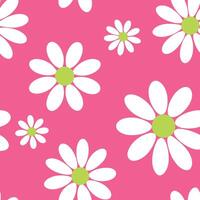 Seamless daisy pattern on soft pink A seamless pattern showcasing white daisies . vector