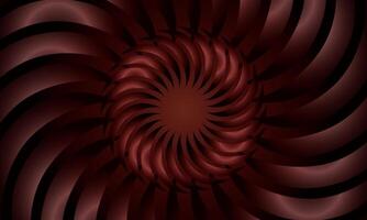 Twist spiral curly wavy curved spinning pattern. abstract spiral circular pattern dark red background. shiny red shape. vector