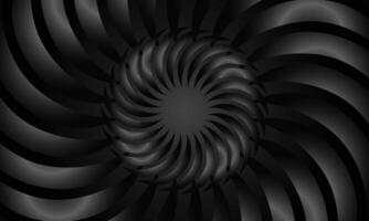 Twist spiral curly wavy curved spinning pattern. abstract spiral circular pattern black background. vintage rotation pattern. vector