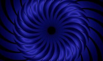 Twist spiral curly wavy curved spinning pattern. abstract spiral circular pattern dark blue background. smooth color. vector
