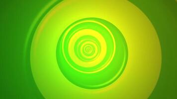 Vibrant background with a dynamic spiral design of swirling circles in neon green and yellow. Bright colorful tunnel effect. Full HD and looping animation. video