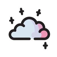 A cloud with pink and blue rainbows coming out of it vector