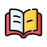 An open book icon on a white background vector