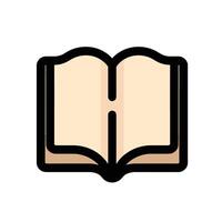An open book icon on a white background vector