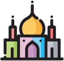 A mosque icon with a colorful dome vector