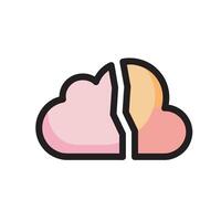 A broken cloud with a piece missing vector