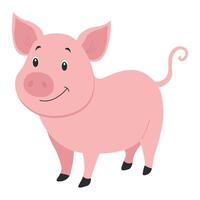 Pig in flat style. Illustration of an animal on a farm vector