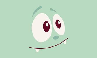 Soft green background with a monster's face vector