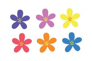 A set of colors highlighted on a white background. The cute flower set is perfect for design, decorating and creative projects, floristry, Easter vector