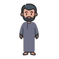 A cartoon man in a robe with a beard vector