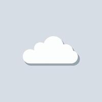 A white cloud icon on a gray background vector