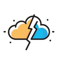 A cloud with a lightning bolt on it vector
