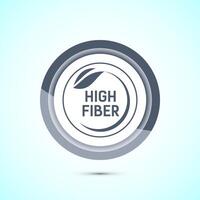 High fiber food icon design illustration. High fiber badge label design, Gray color button design vector